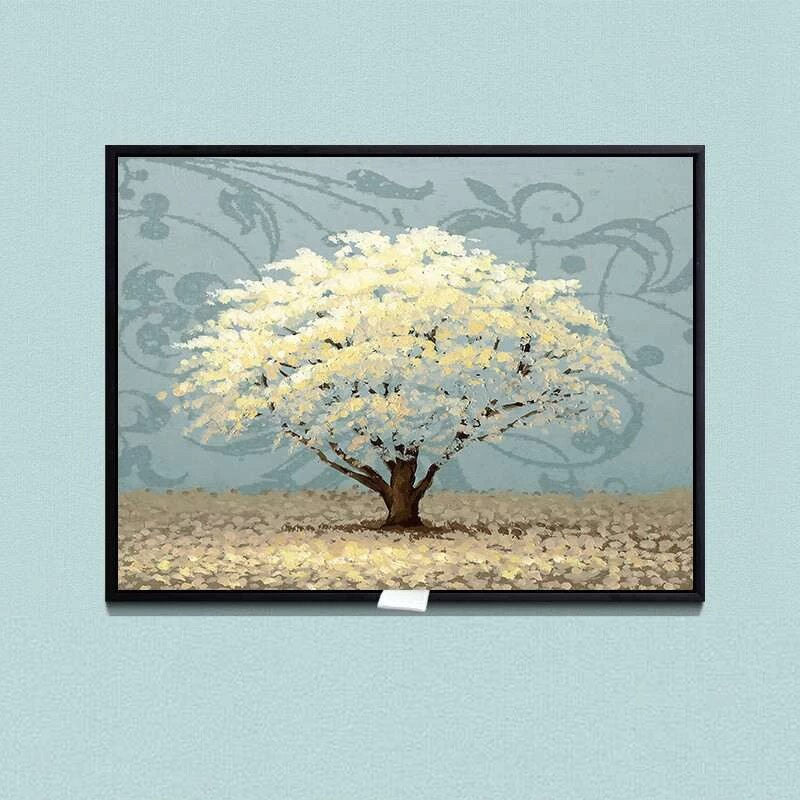 Tree Oil Pastel Canvas Wall Art