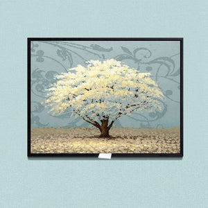 Tree Oil Pastel Canvas Wall Art